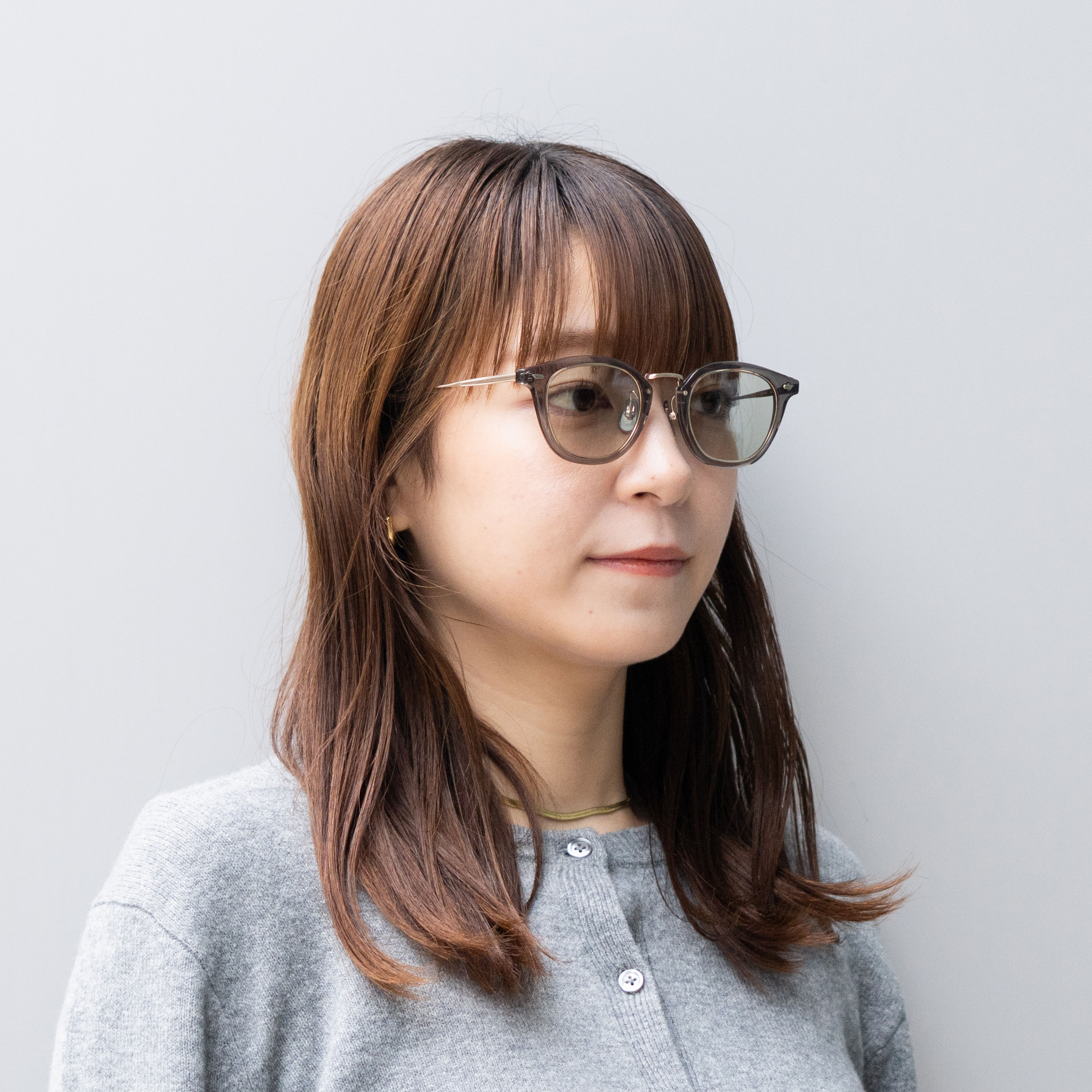 グレー/ホワイトゴールドマット(ライトグリーン)46