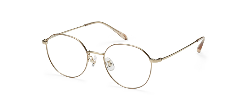 PARIS MIKI Authentic Eyewear 109　COLOR：ホワイトゴールド/ベージュ 斜め